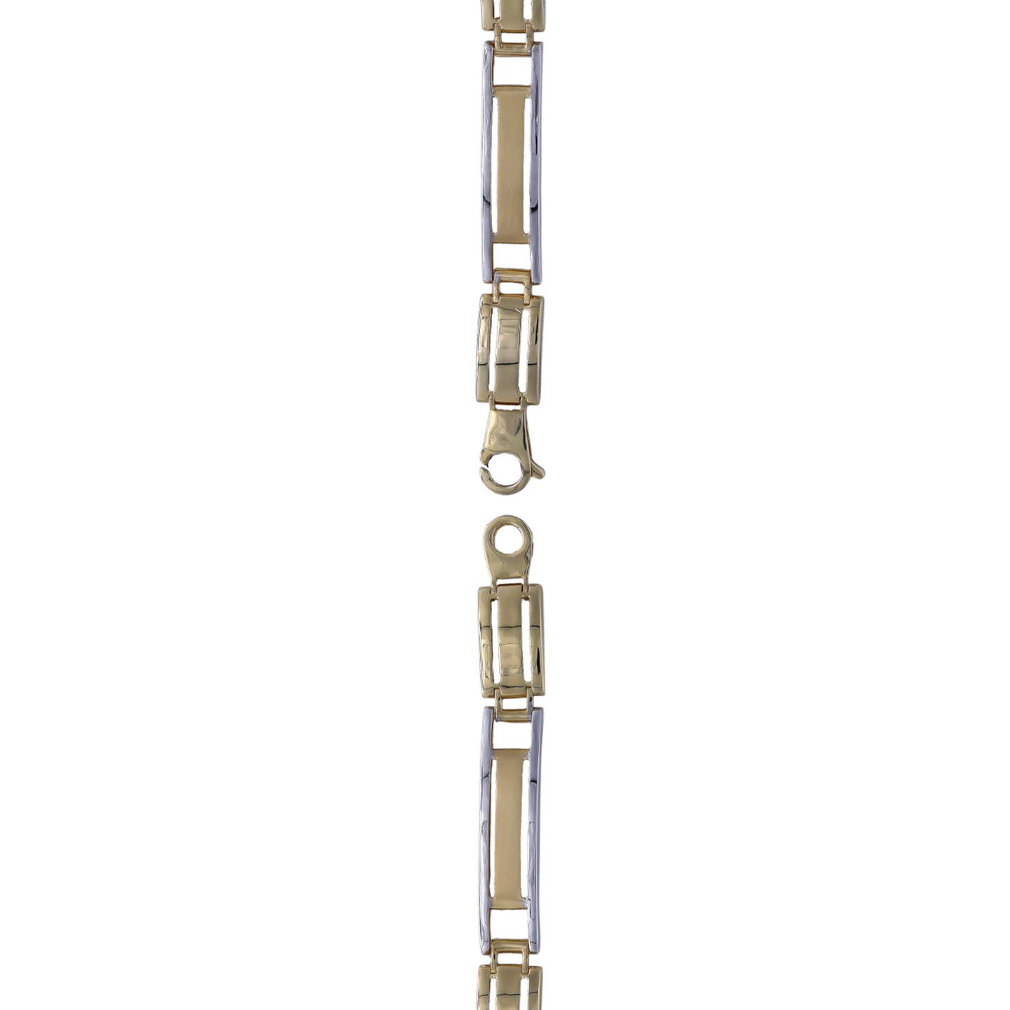 18k Yellow & White Gold Rectangular Link Bracelet | Jamal Al Muhra