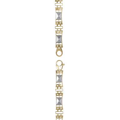 18k Yellow & White Gold Pyramid Link Bracelet | Jamal Al Muhra