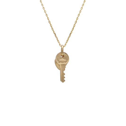 Heart and Key Pendant - 18k Yellow Gold from Jamal Al Muhra