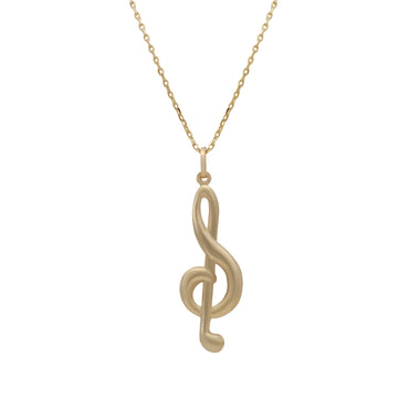 G-Clef Musical Pendant - 18k Yellow Gold from Jamal Al Muhra