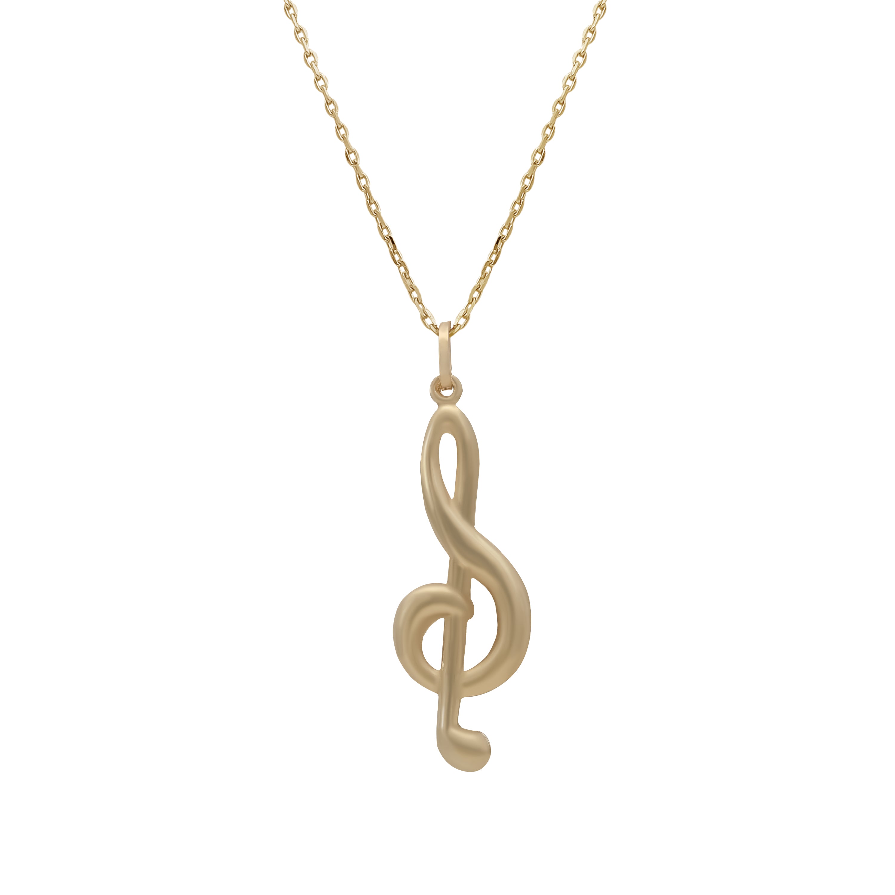 G-Clef Musical Pendant - 18k Yellow Gold from Jamal Al Muhra