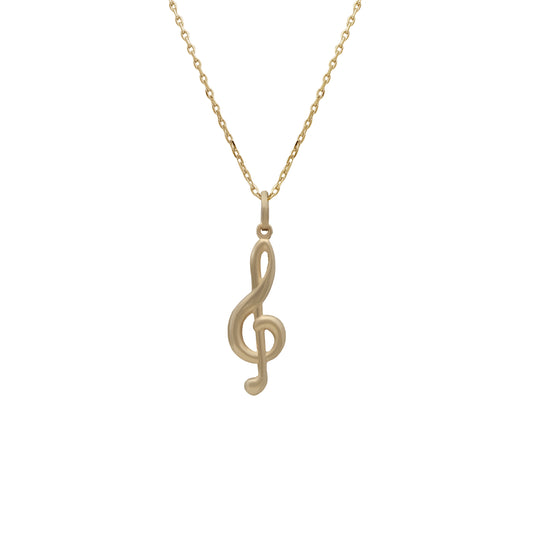 G-Clef Musical Pendant - 18k Yellow Gold from Jamal Al Muhra