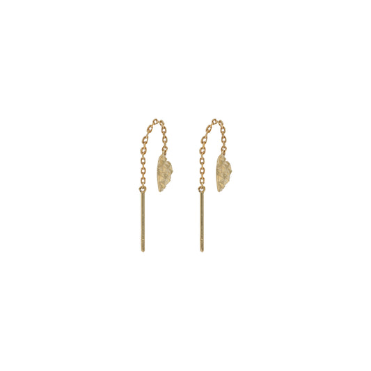 Heart Desgned Cut Tiktok Earrings - 18k Yellow Gold from Jamal Al Muhra