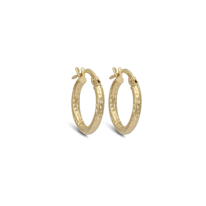 Slightly Twisted Designed Cut Tube Earrings - 18k Yellow Gold from Jamal Al Muhra