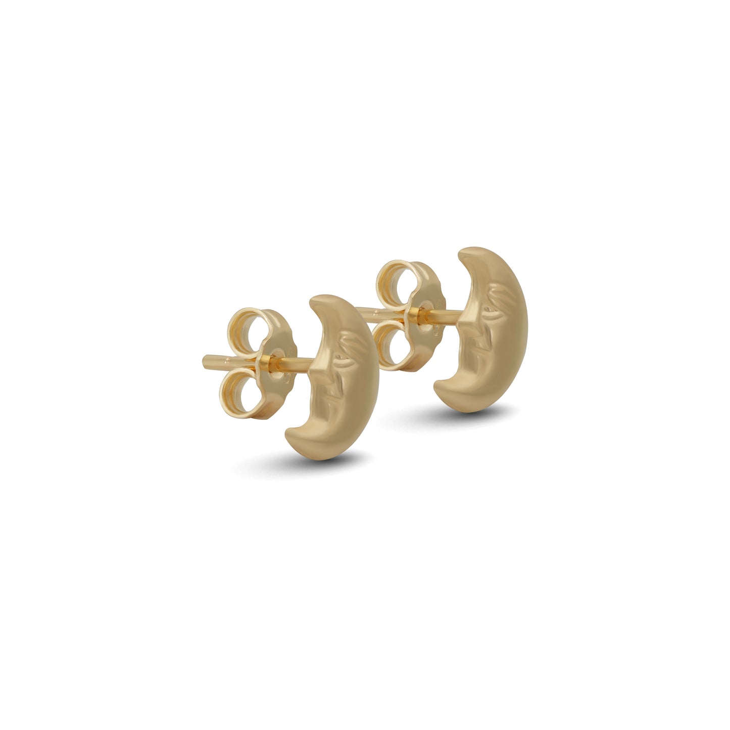 Half Moon Stud Earrings - 18k Yellow Gold from Jamal Al Muhra