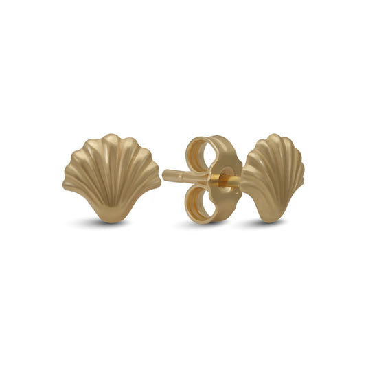 Sea Shell Stud Earrings - 18k Yellow Gold from Jamal Al Muhra