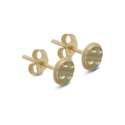 Screw Diamond Cut Stud Earrings - 18k Yellow Gold from Jamal Al Muhra