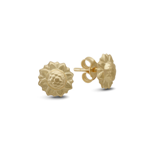 Sunflower Stud Earrings - 18k Yellow Gold from Jamal Al Muhra