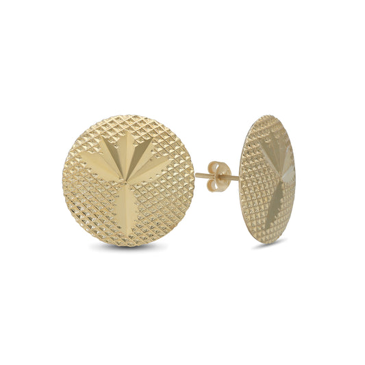 Vintage Round Stud Earrings - 18k Yellow Gold from Jamal Al Muhra