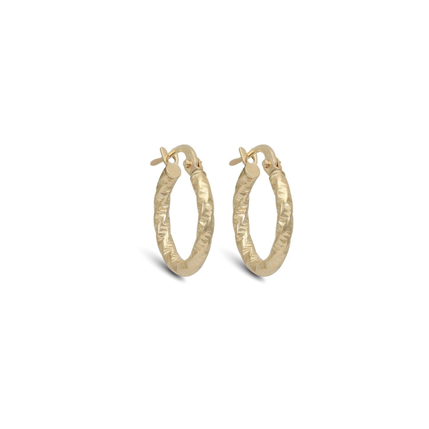 Twisted Designed Cut Tube Earrings - 18k Yellow Gold from Jamal Al Muhra