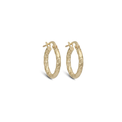 Twisted Designed Cut Tube Earrings - 18k Yellow Gold from Jamal Al Muhra