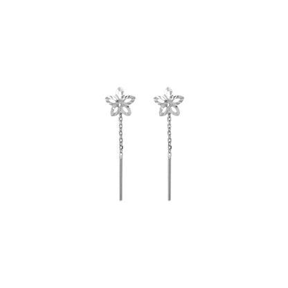 Star Designed Cut Tiktok Earrings - 18k White Gold from Jamal Al Muhra