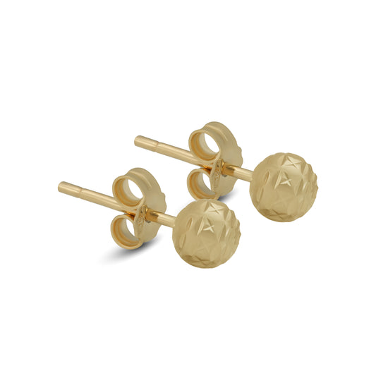 Jamal Al Muhra 18k Yellow Gold Designed Cut Stud Earrings