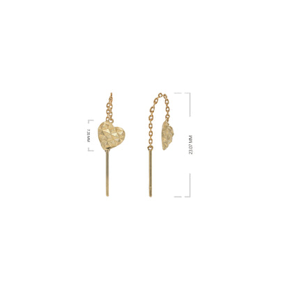 Heart Desgned Cut Tiktok Earrings - 18k Yellow Gold from Jamal Al Muhra