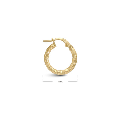 Twisted Designed Cut Tube Earrings - 18k Yellow Gold from Jamal Al Muhra